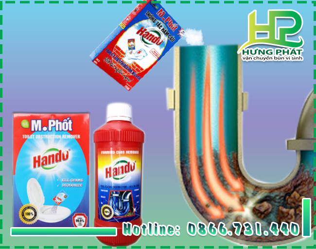 Bột thông bồn cầu Hando